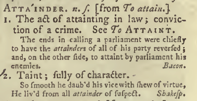 snapshot image of ATTAINDER. (1785)