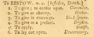 snapshot image of To BESTOW.  (1756) 1 of 2