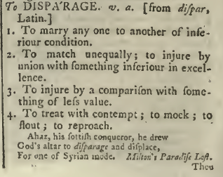 snapshot image of To DISPARAGE   (1785) 1 of 2