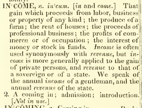 snapshot image of  INCOME.  (1828)