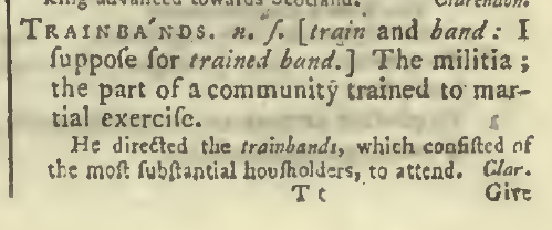 snapshot image of TRAINBANDS[sic].  (1785)